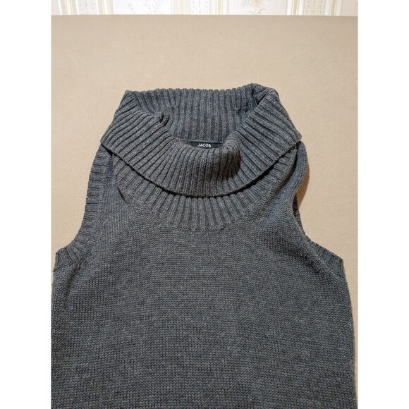Jacob Women's Gray Wool Cowl Neck Long Sweater Vest Size Medium - Picture 3 of 9